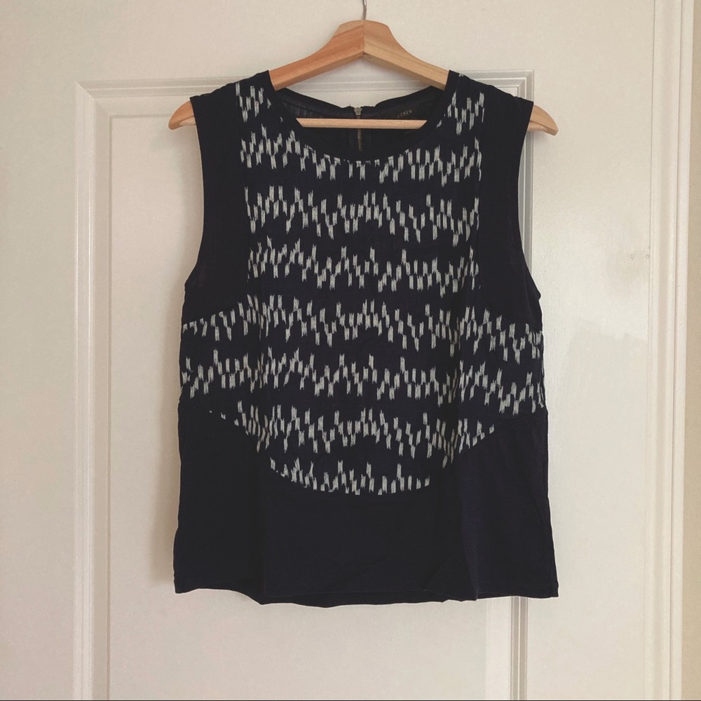 J.Crew Blue Pattern sleeveless Top